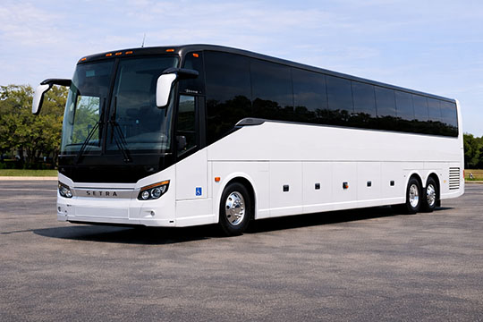 56-passenger charter bus available for charter in Downey, CA